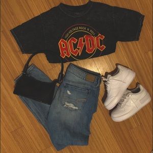 AC/DC crop t shirt
